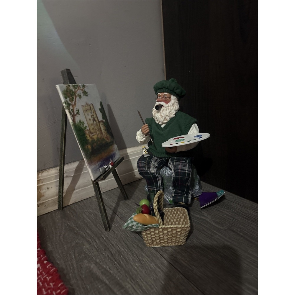 Clothtique Irish Santa Claus painting artist possible‎ dreams Xmas Fruit Basket